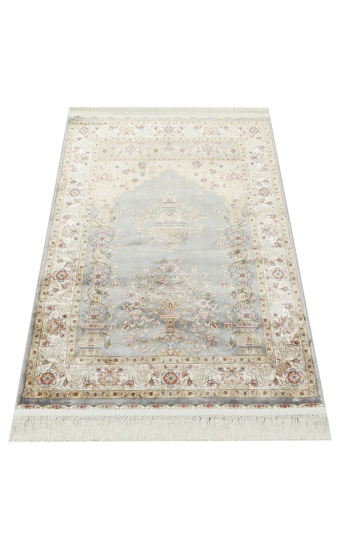 Isfahan Seccade ISF SCD 01 Gri - Viskon Klasik Desenli Seccade Sık Dokuma Seccade