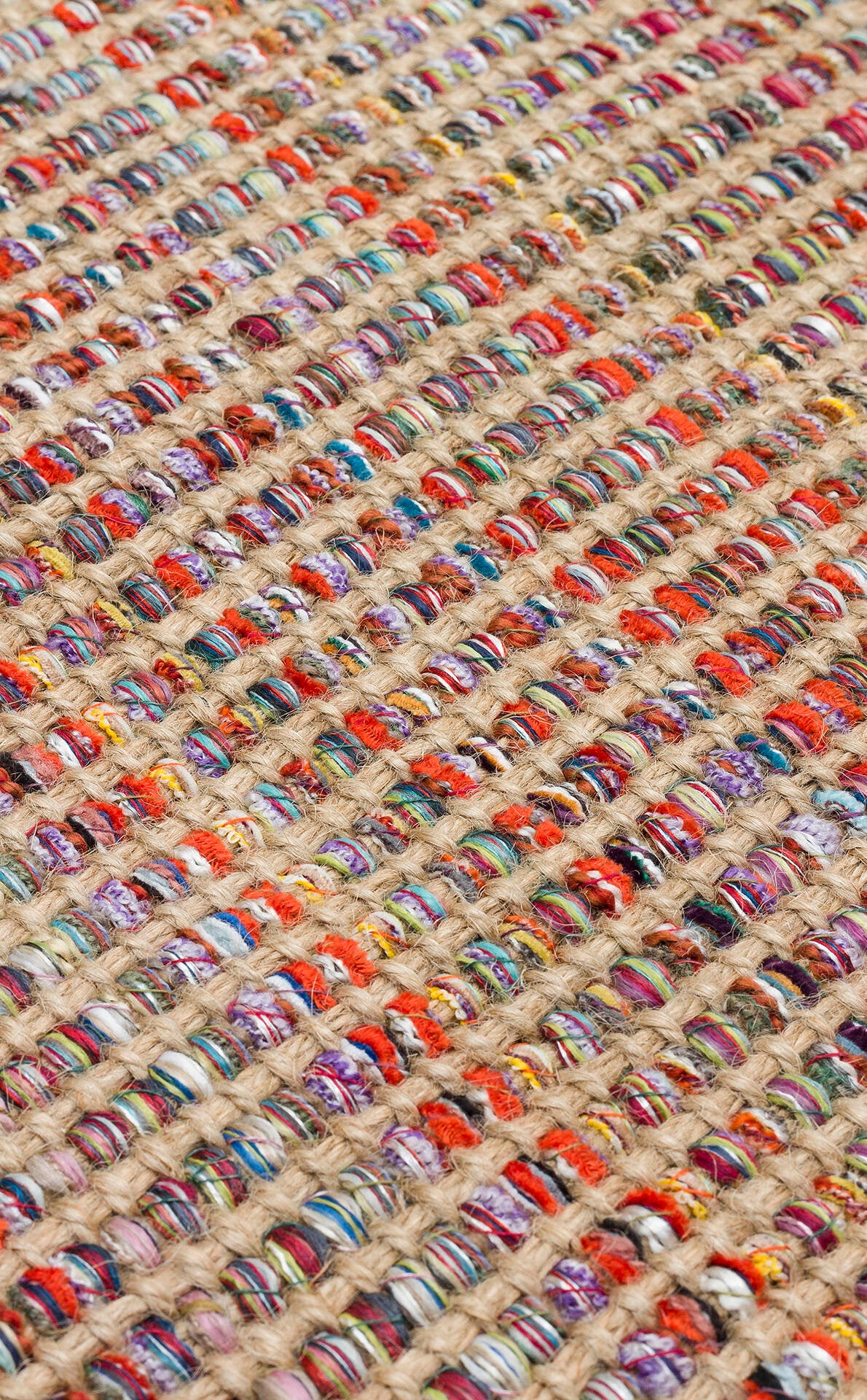 Doha DH 01 Çok Renkli - Çift Taraflı Jüt Görünümlü Modern Dokuma Kilim