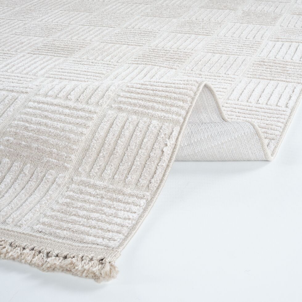 Anemon 6822 Krem - Polyester Dokuma Halı | İskandinav Salon Halısı