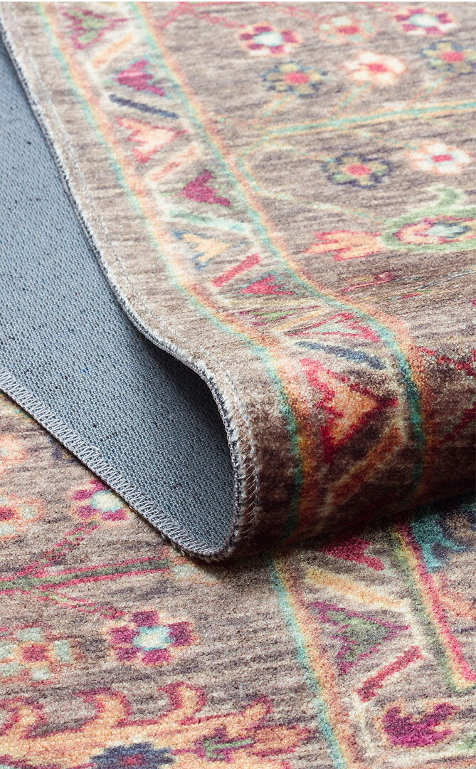 Antique ATK 10 Çok Renkli - Yıkanabilir Kaymaz Antik Desenli Otantik Kilim