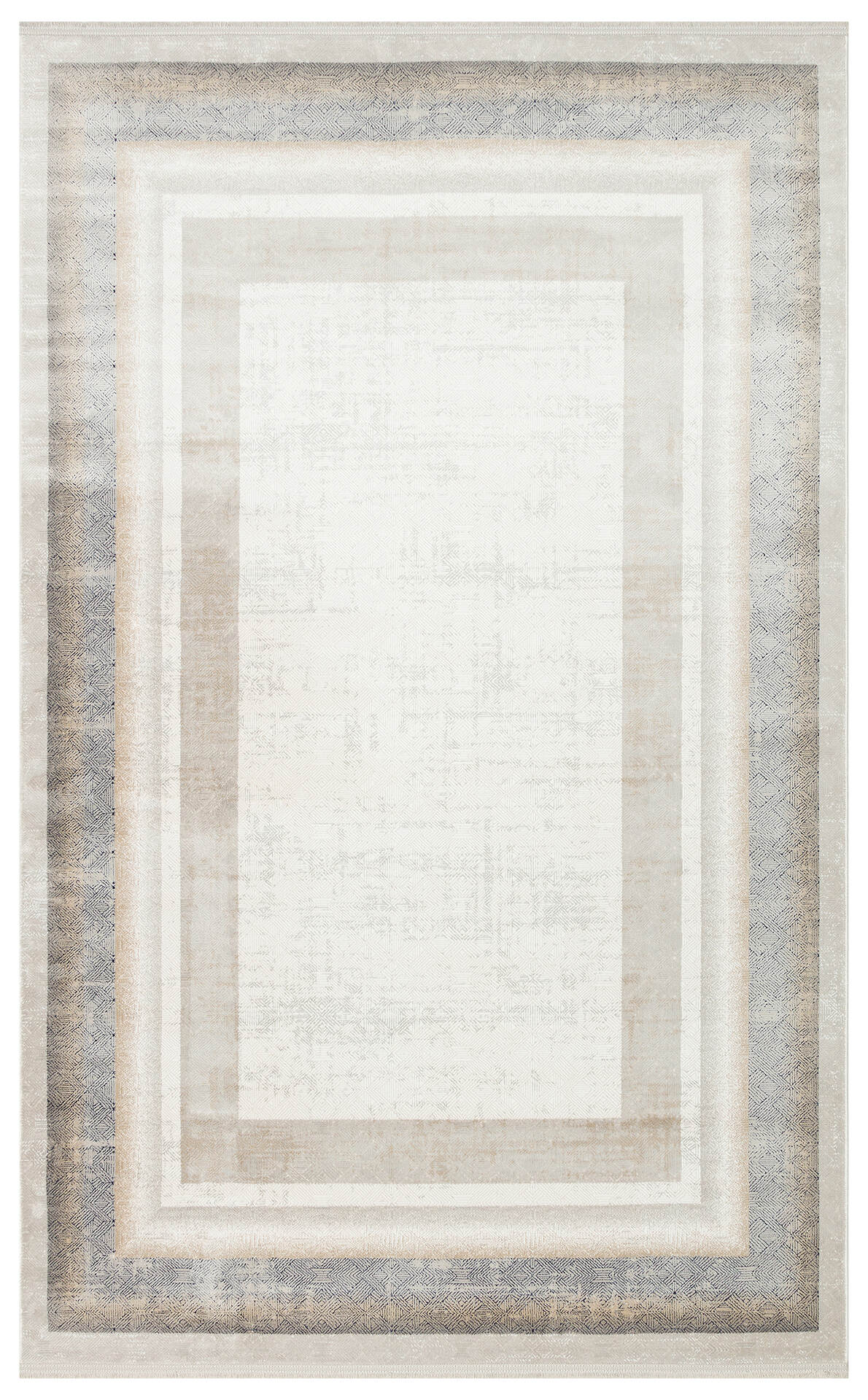 Padona PDN 08 Krem Gri - Extra Yumuşak Dokulu Sık Dokuma Modern Eskitme Desenli Halı