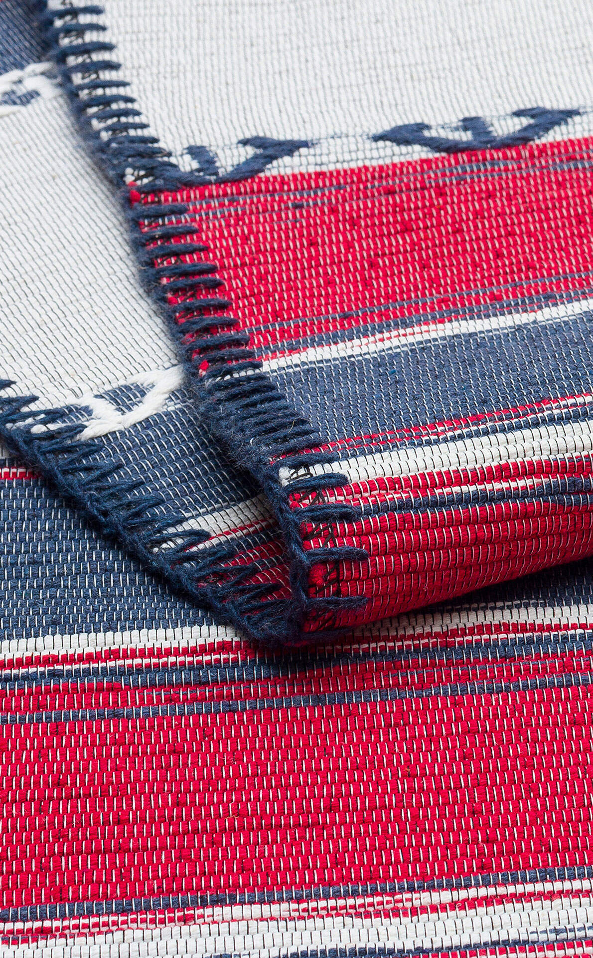 Arya Craft ARC 05 Kırmızı Lacivert - Yıkanabilir Çift Taraflı Modern Dokuma Kilim