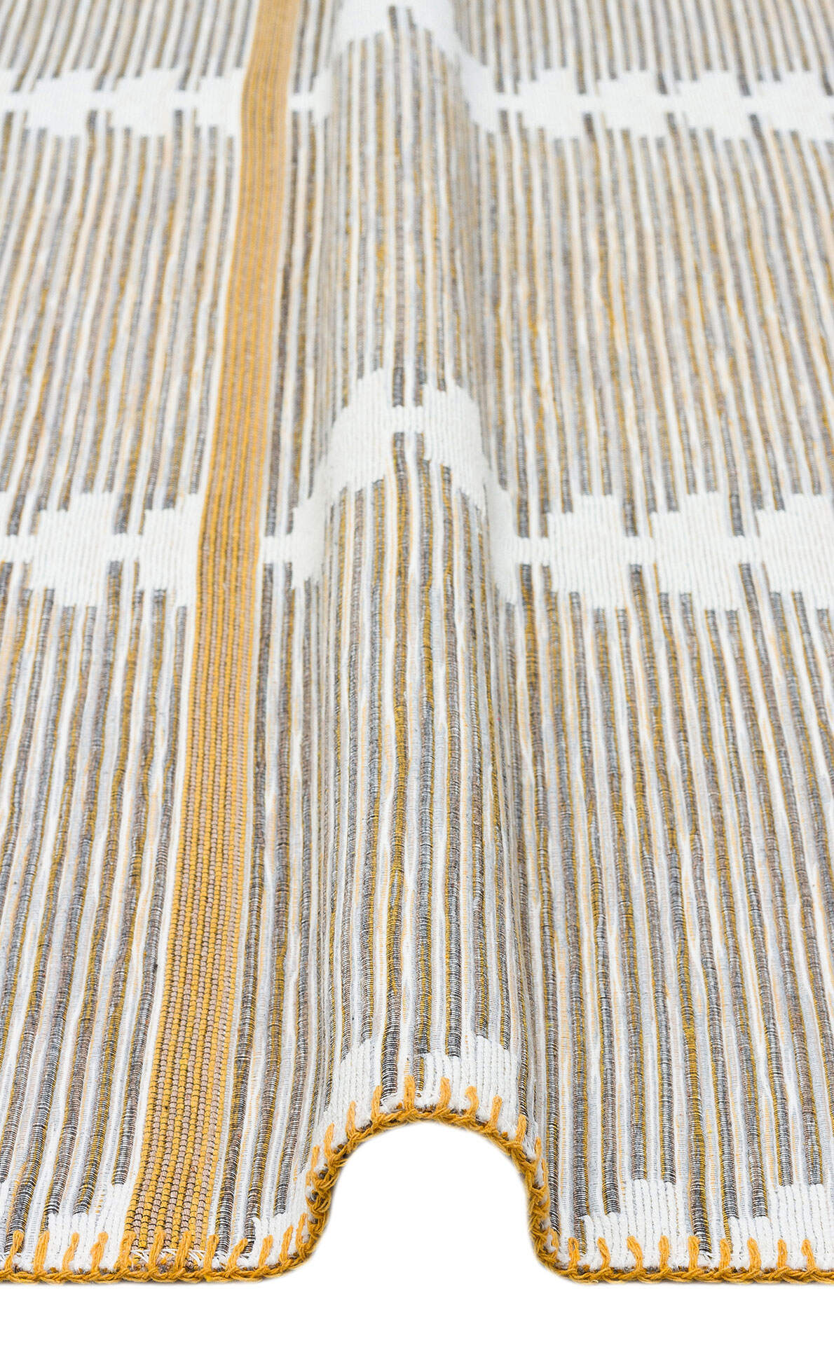 ARC 01 WHITE YELLOW - ARYA CRAFT - Hav Toz Vermez Yıkanabilir Modern Desenli Dokuma Kilim