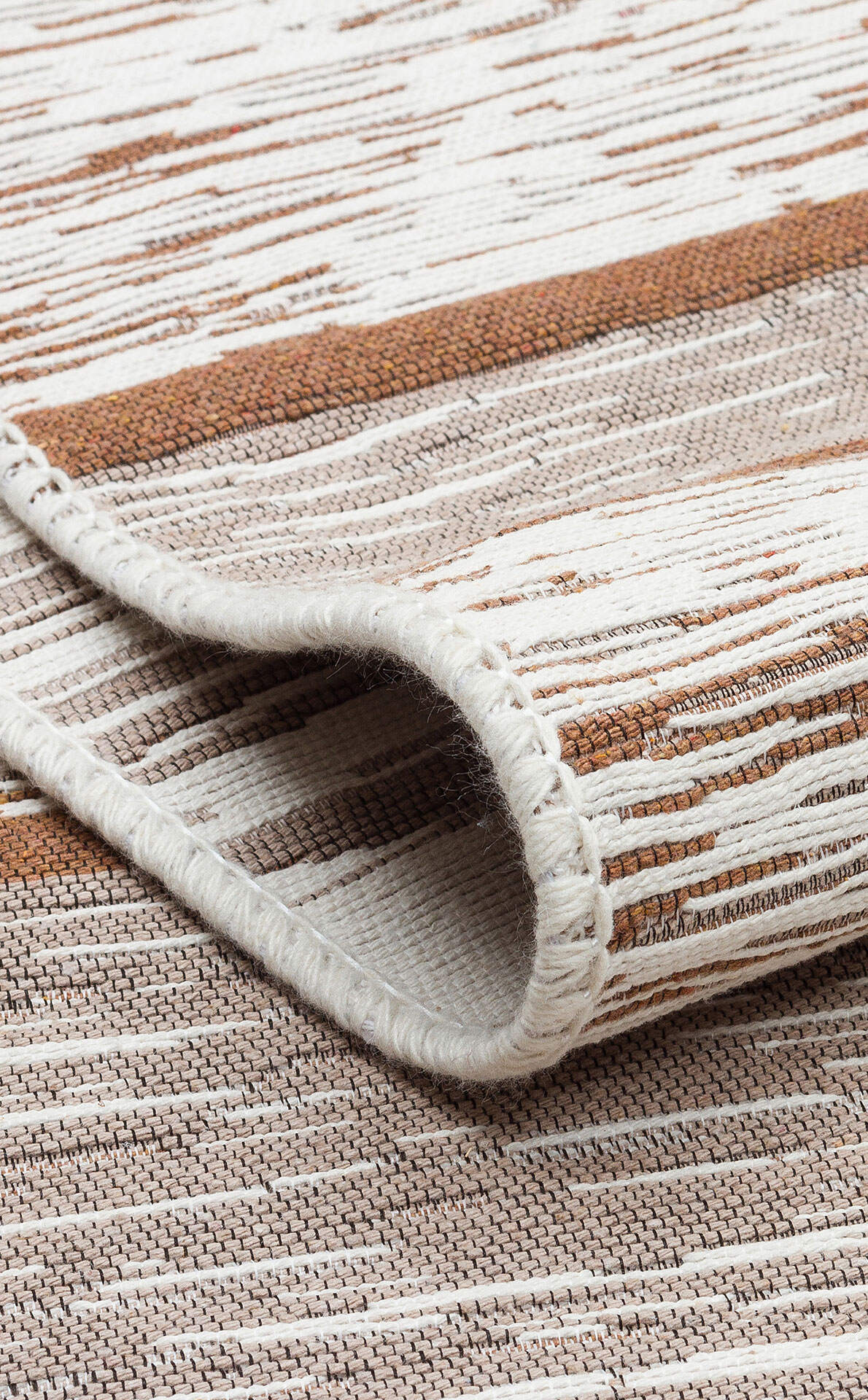 Arya AR 27 Krem Bej - Yıkanabilir Çift Taraflı Modern Dokuma Kilim