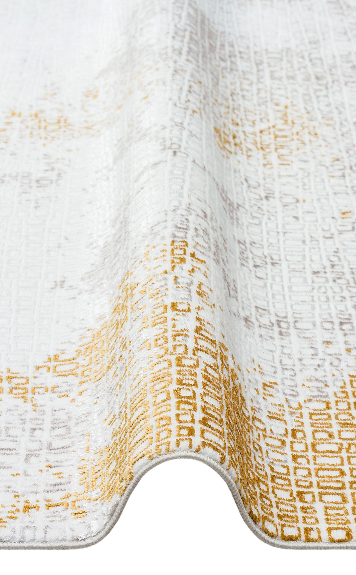 ST 108 CREAM GOLD - SATEEN - Yıkanabilir Kaymaz Tabanlı Hav Vermez Sık Dokuma Modern Halı