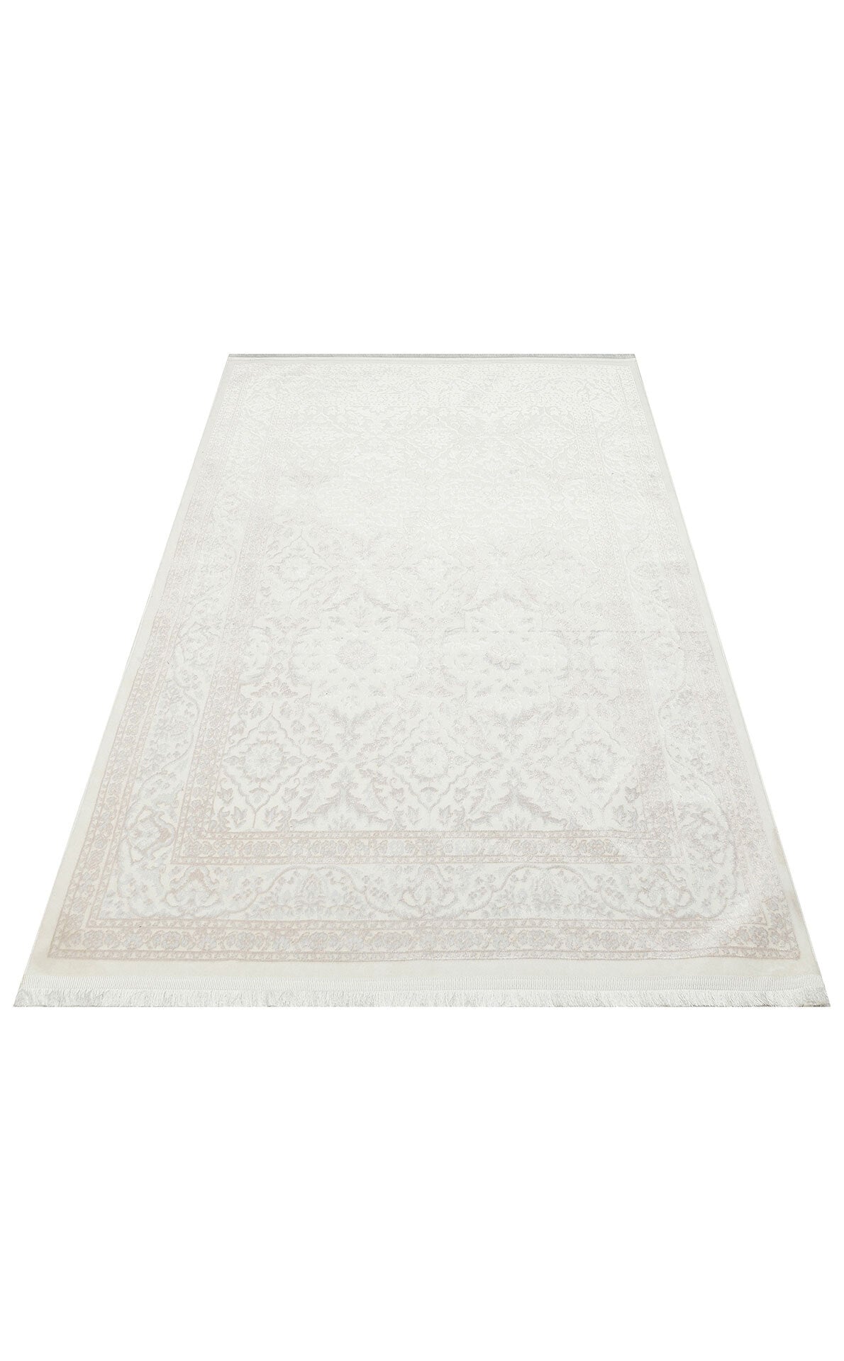 ST 19 WHITE XW - SATEEN - Hav Toz Vermez Yıkanabilir Kaymaz İnce Dokuma Modern Halı