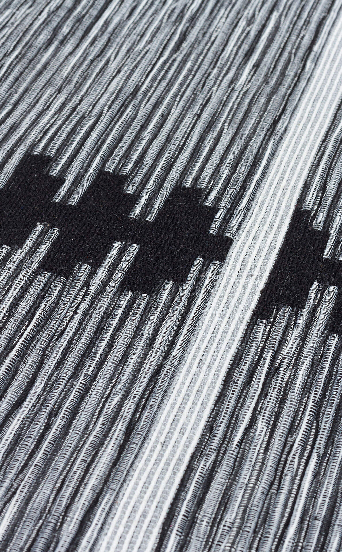 Arya Craft ARC 01 Beyaz Siyah - Yıkanabilir Çift Taraflı Modern Dokuma Kilim