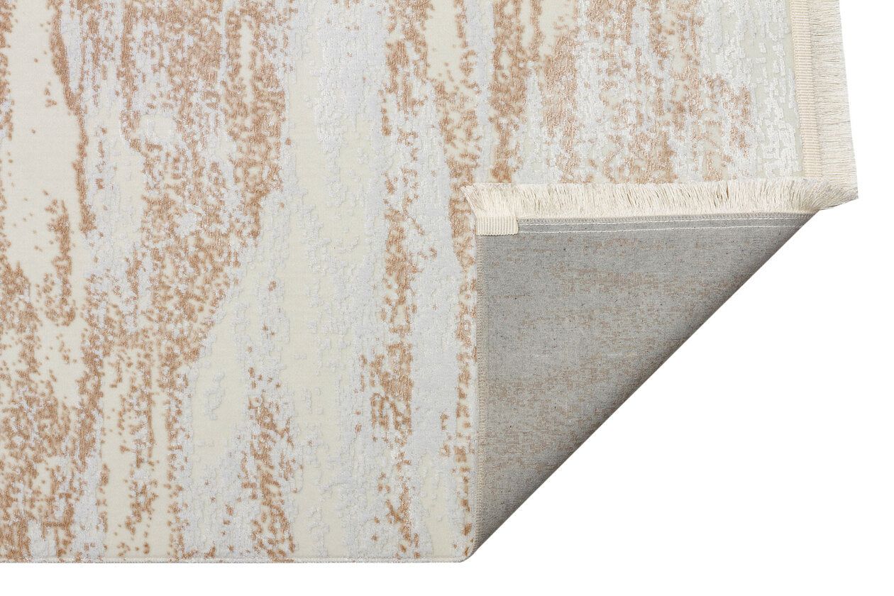 ST 01 CREAM BEIGE XW - SATEEN - Hav Toz Vermez Yıkanabilir Kaymaz İnce Dokuma Modern Halı