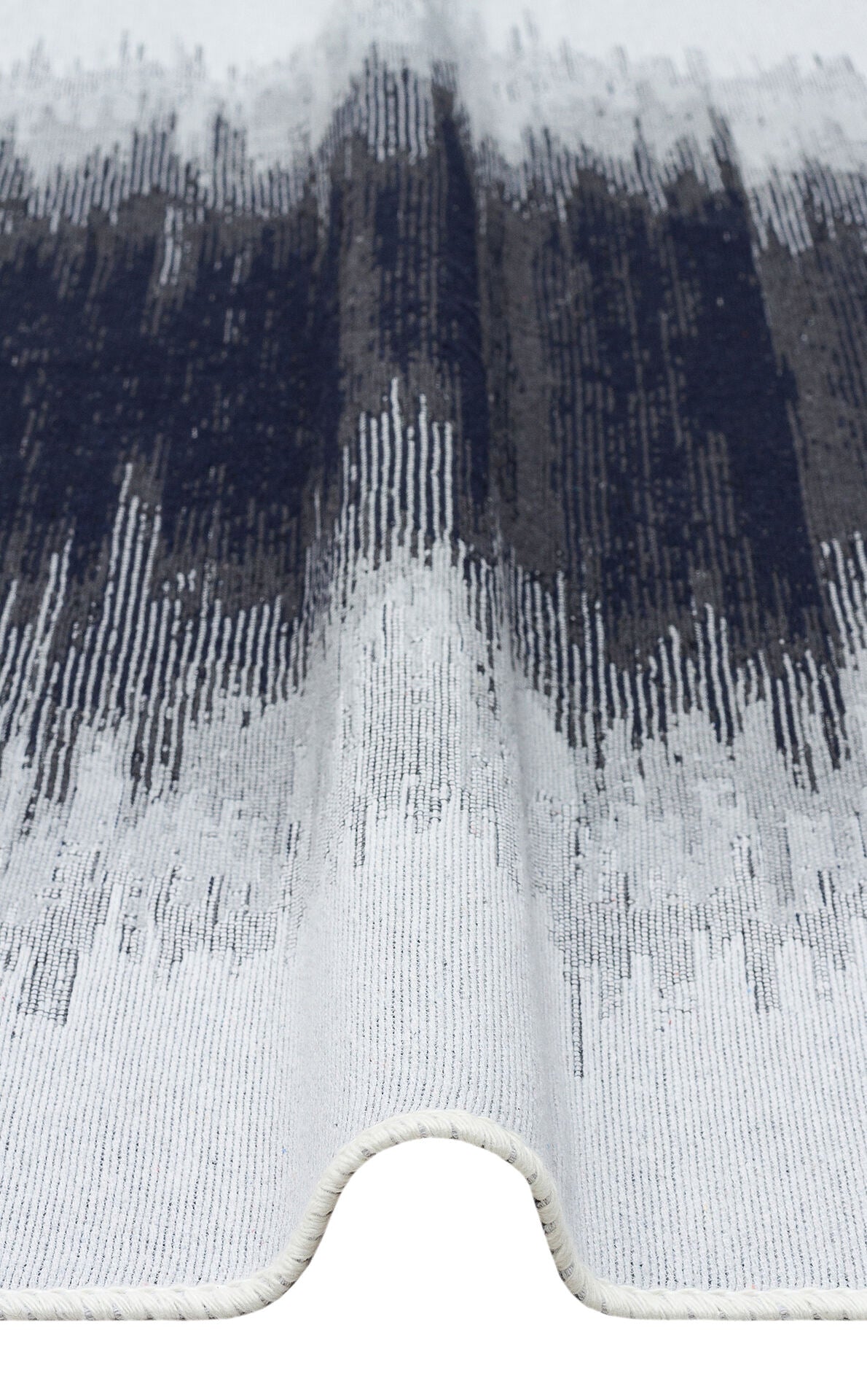Arya AR 40 Siyah Beyaz - Yıkanabilir Çift Taraflı Modern Dokuma Kilim