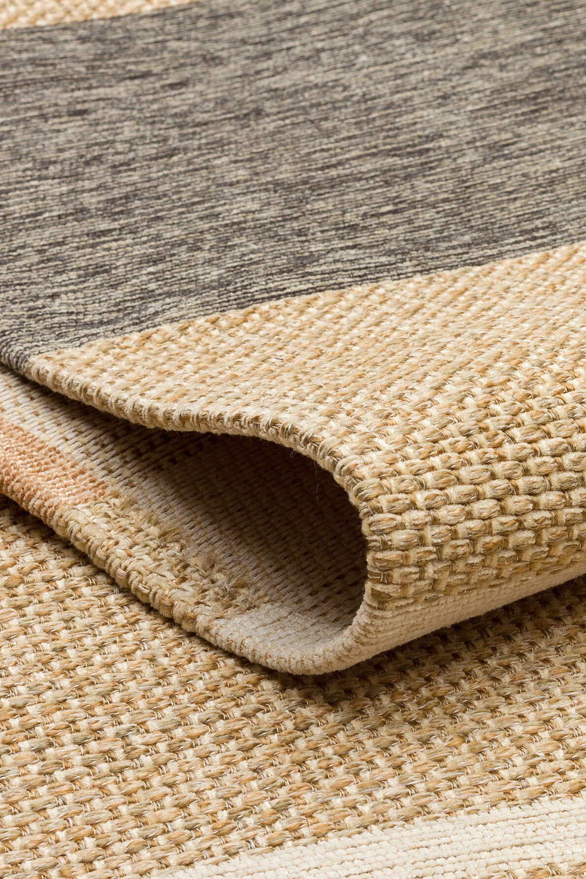 BRK 06 NATURAL TERRA - BROOKLYN - Hasır Görünümlü Kaymaz Renkli Dokuma Modern Kilim