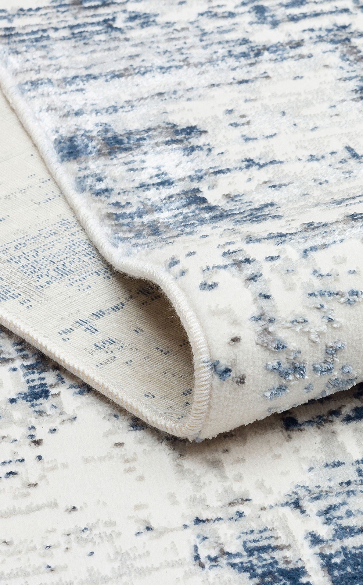 ST 904 CREAM BLUE - SATEEN LUX - Hav Toz Vermez Modern Halı