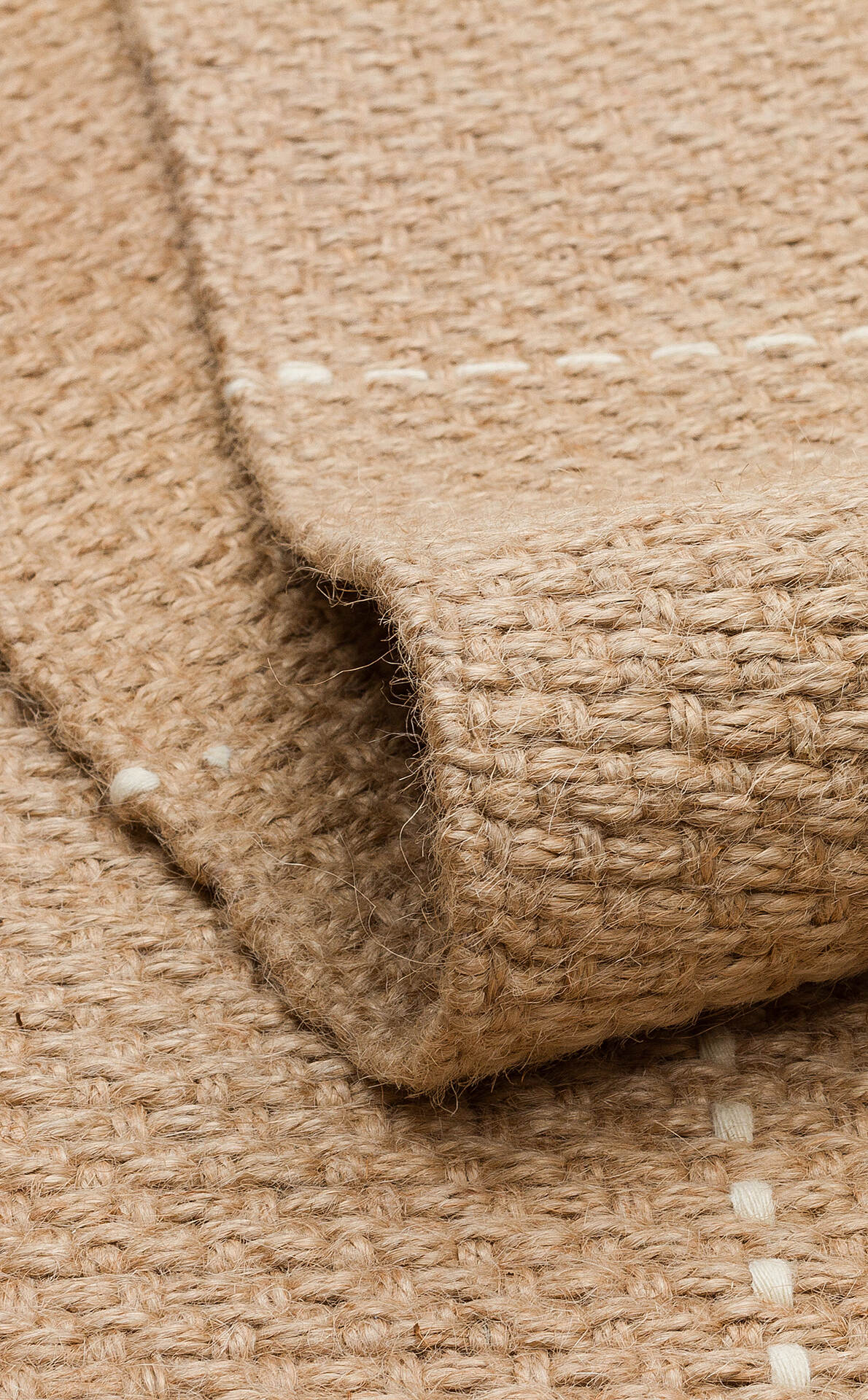 DLH 01 WHITE - DELHİ - Jüt ve Pamuk ile Üretilen Çift Taraflı Modern Kilim