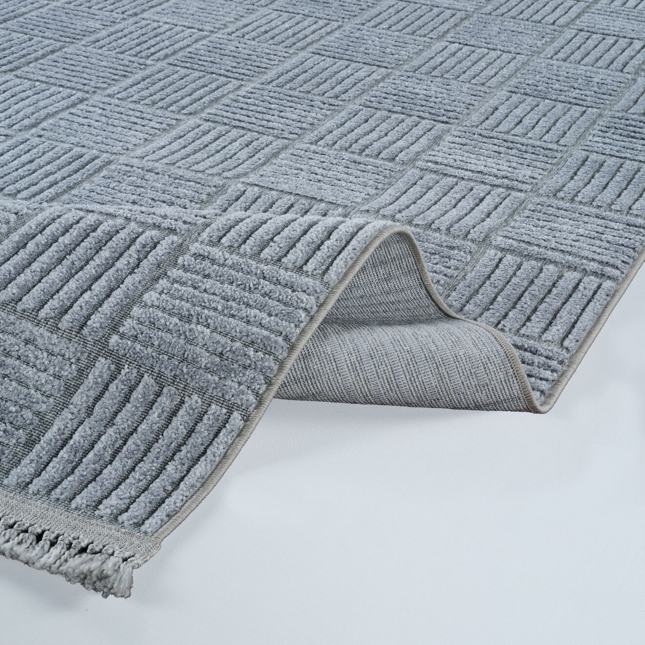 Anemon 6824 Gri - Polyester Dokuma Halı | İskandinav Salon Halısı