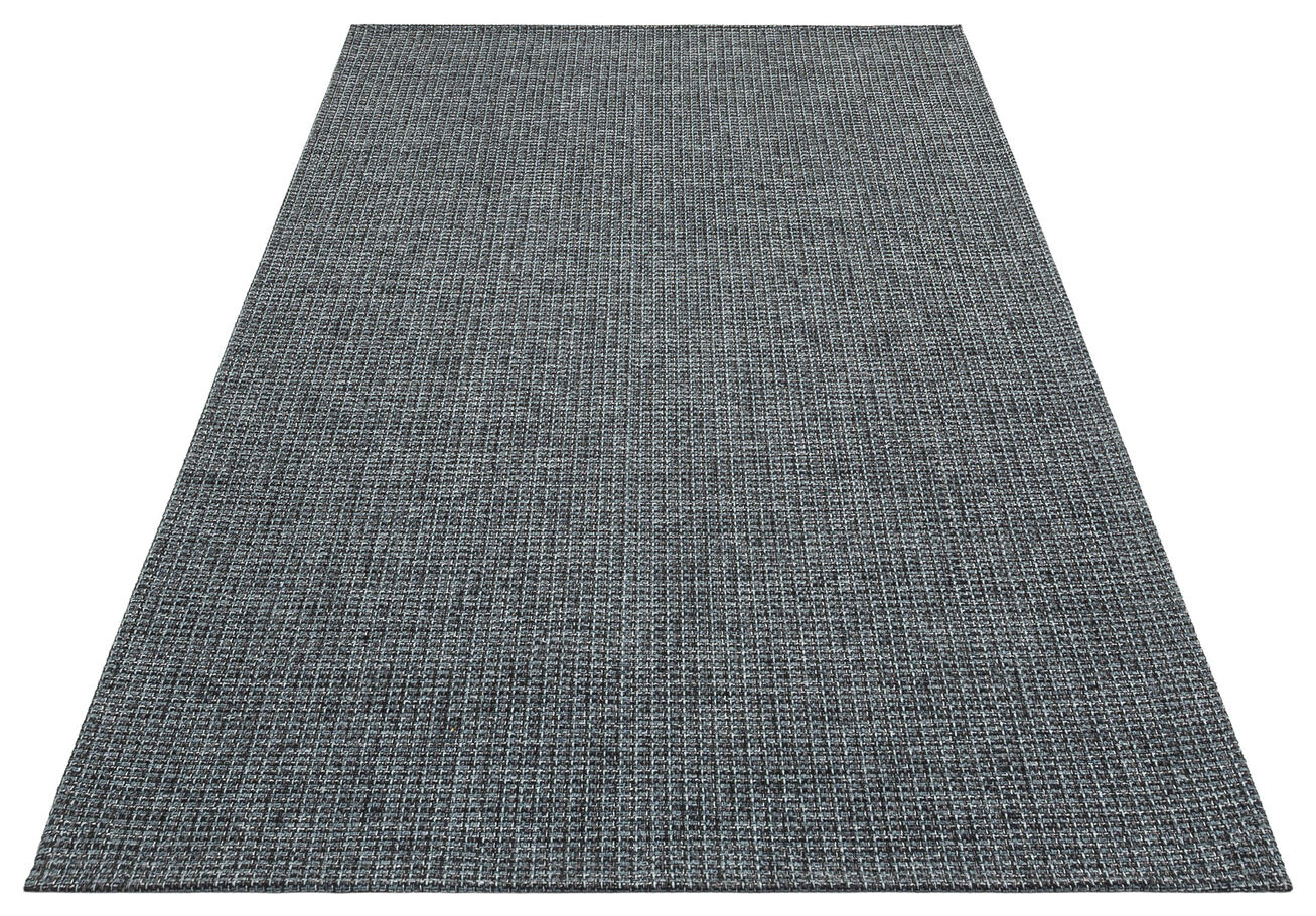 BRK 01 ANTRASIT SILVER - BROOKLYN - Hasır Görünümlü Kaymaz Renkli Dokuma Modern Kilim