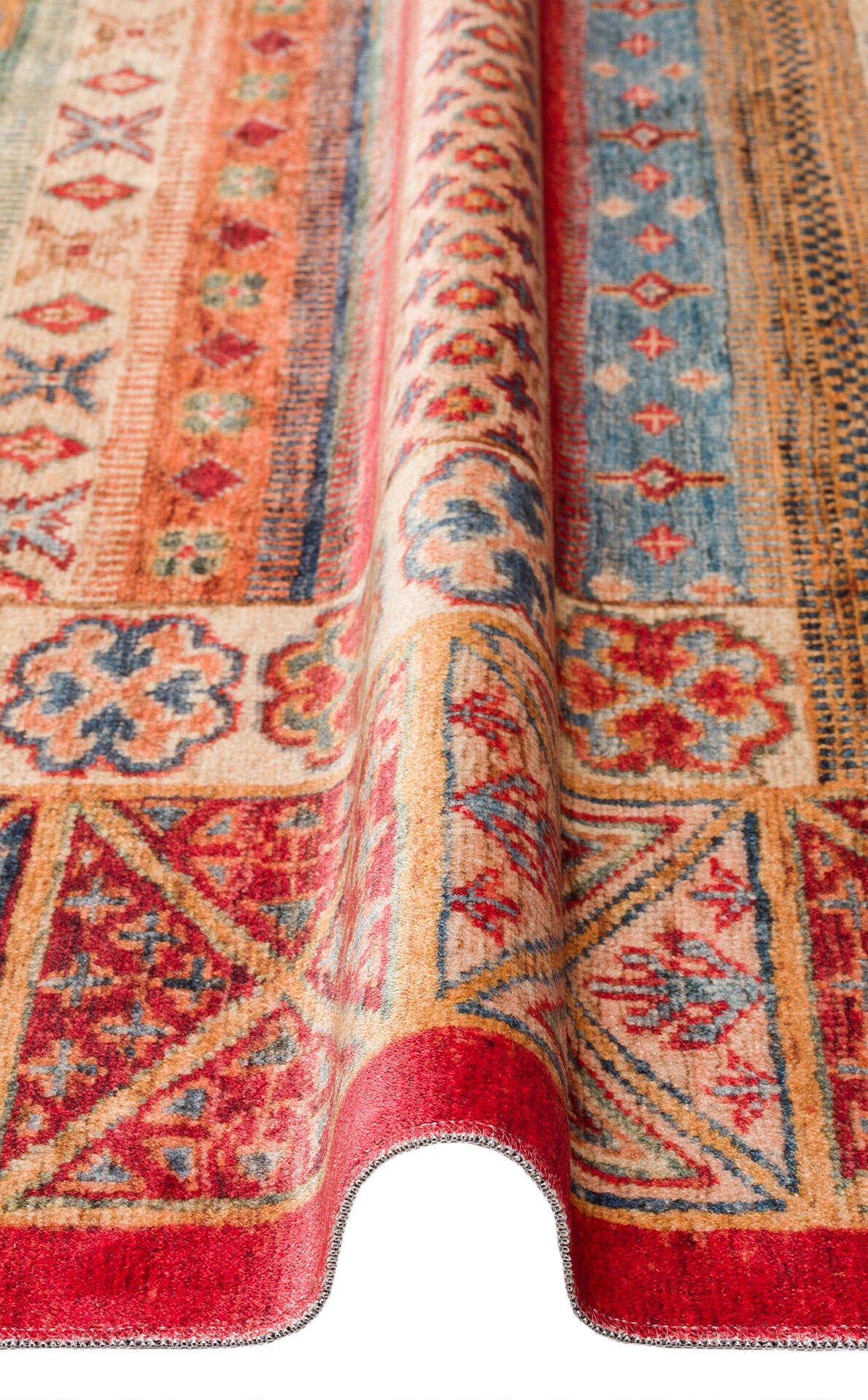 Antıque ATK 04 Çok Renkli - Yıkanabilir Kaymaz Antik Desenli Otantik Kilim