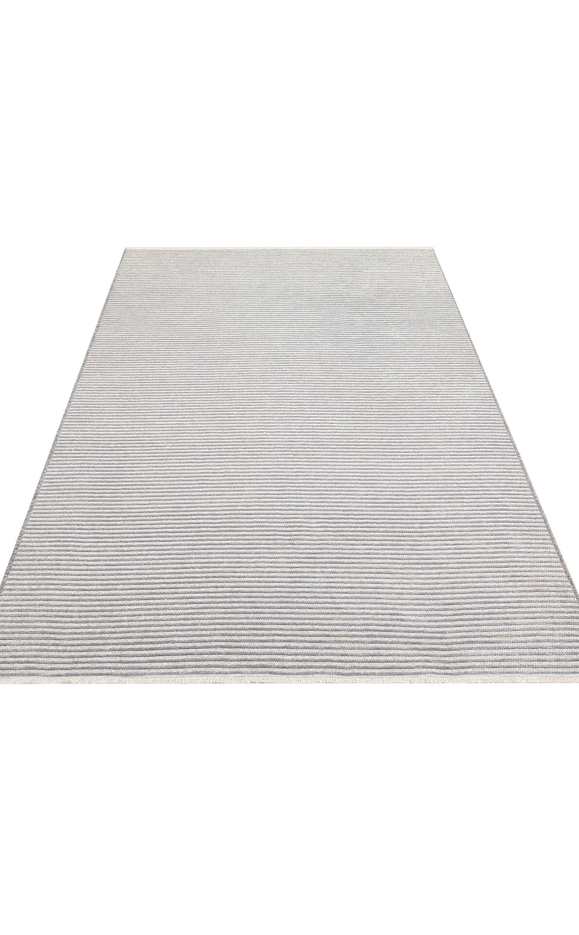 Ada Plain Gri - Yıkanabilir Kaymaz Hav Yapmaz Modern Düz Dokuma Kilim