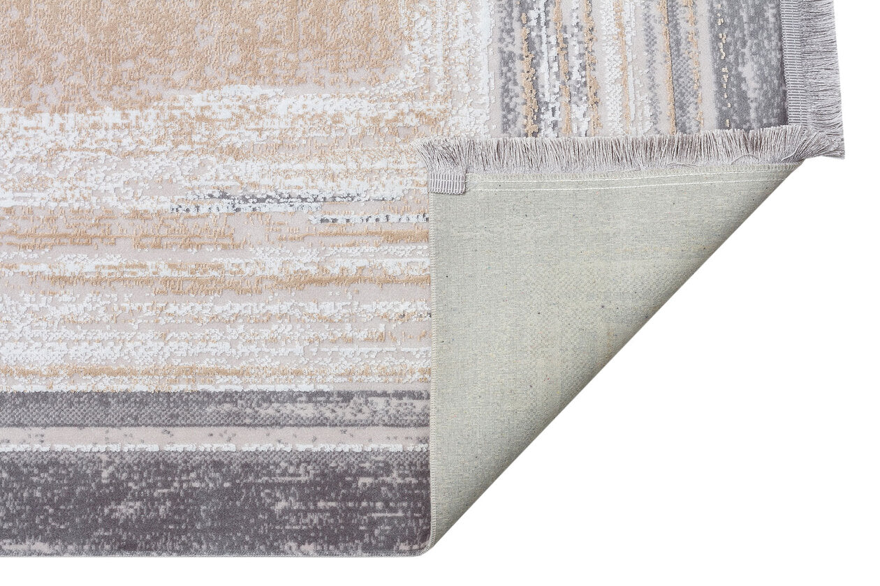 ST 15 GREY VIZON XW - SATEEN - Hav Toz Vermez Yıkanabilir Kaymaz İnce Dokuma Modern Halı