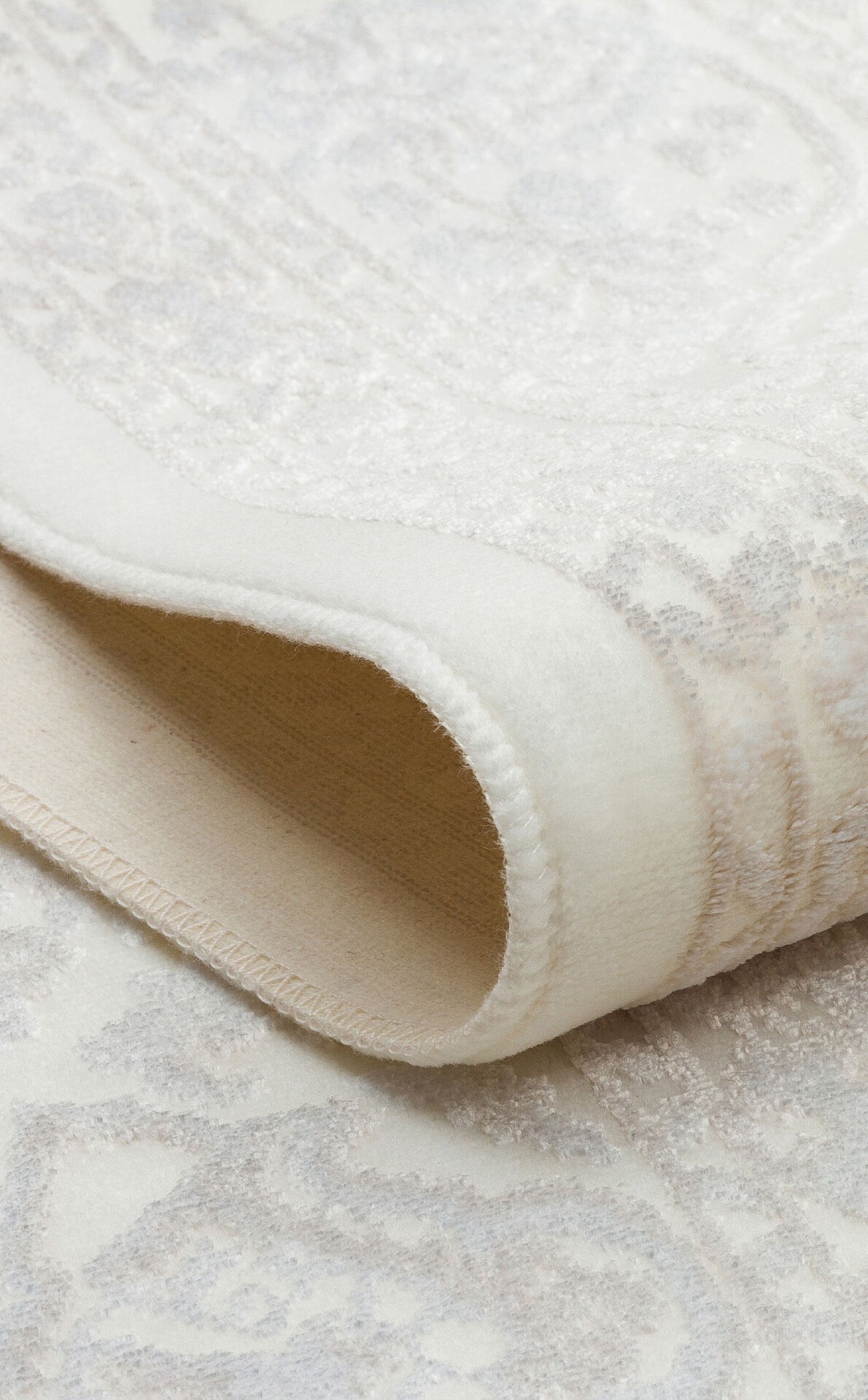 ST 18 WHITE XW - SATEEN - Hav Toz Vermez Yıkanabilir Kaymaz İnce Dokuma Modern Halı
