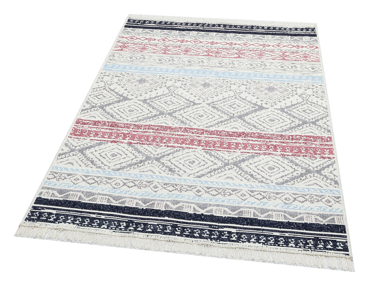 AR 04 PINK AQUA - ARYA - Yıkanabilir Çift Taraflı Modern Desenli Dokuma Kilim