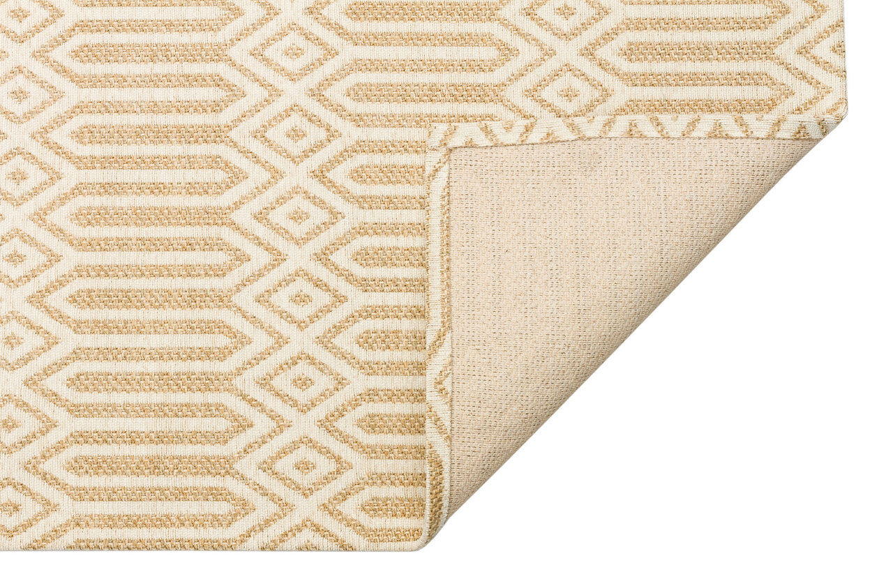BRK 10 NATURAL IVORY - BROOKLYN - Hasır Görünümlü Kaymaz Renkli Dokuma Modern Kilim