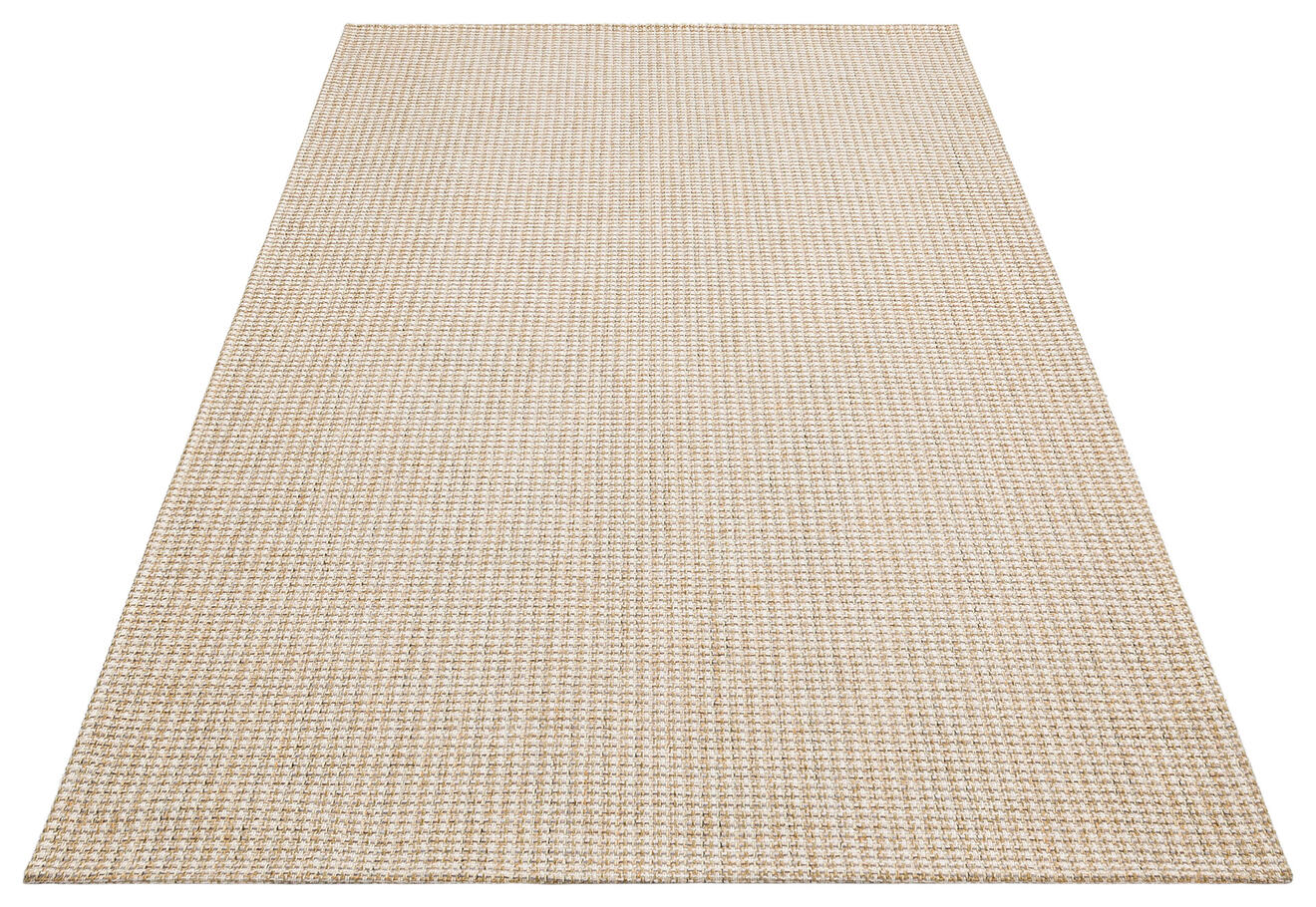 BRK 01 CREAM SILVER - BROOKLYN - Hasır Görünümlü Kaymaz Renkli Dokuma Modern Kilim