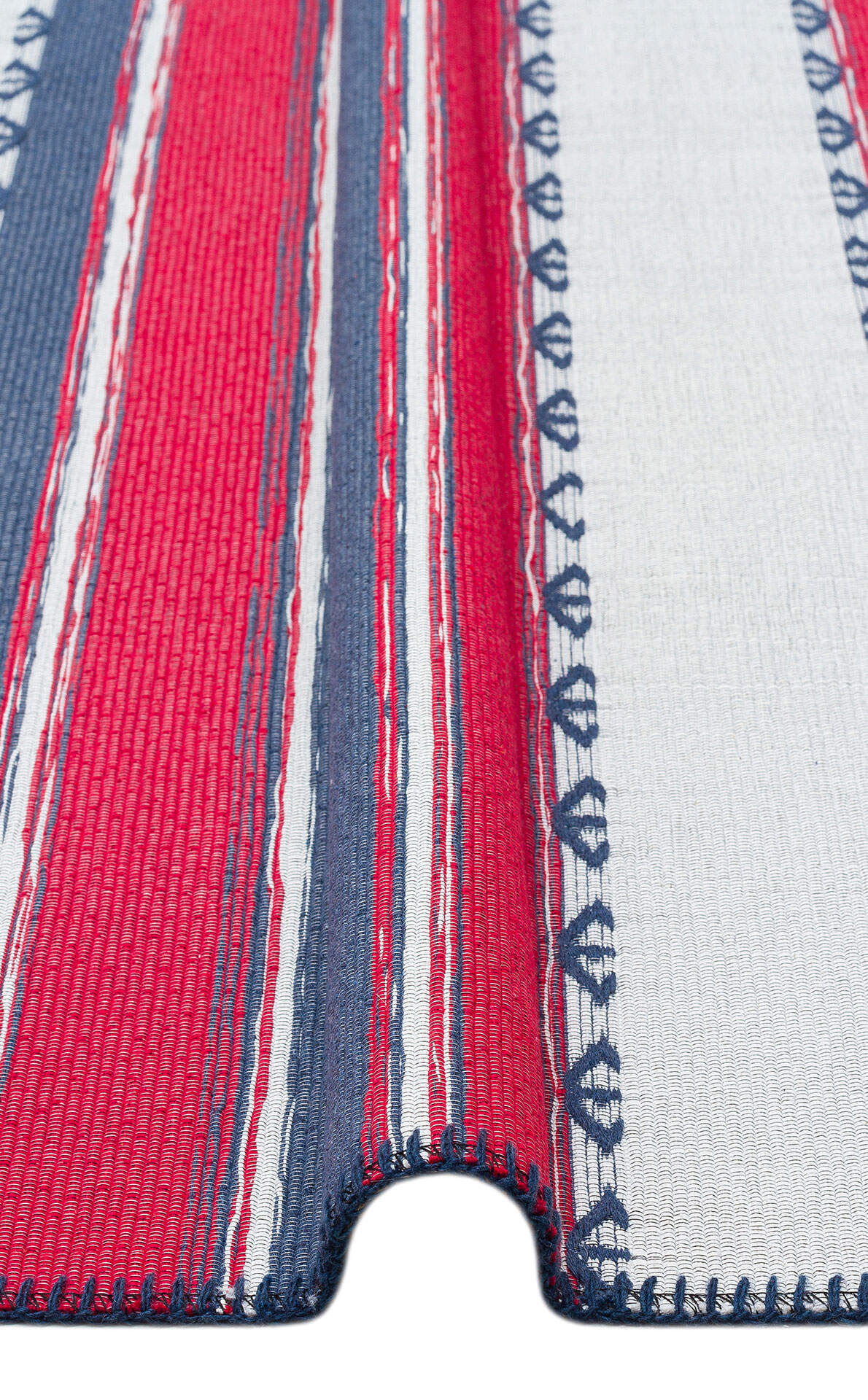 Arya Craft ARC 05 Kırmızı Lacivert - Yıkanabilir Çift Taraflı Modern Dokuma Kilim