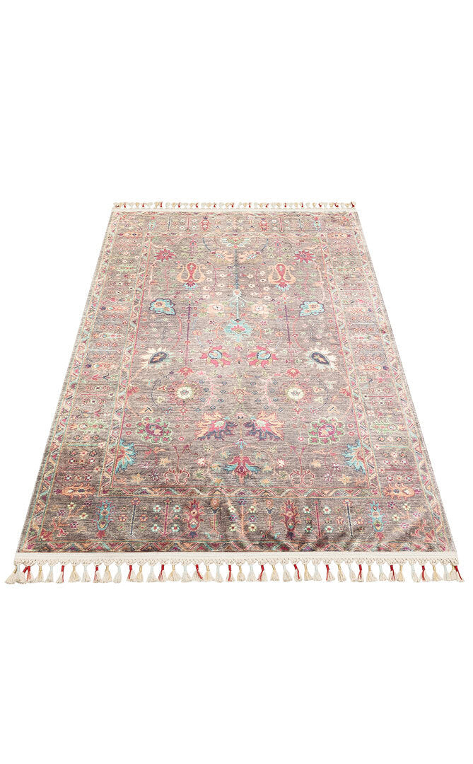 Antique ATK 10 Çok Renkli - Yıkanabilir Kaymaz Antik Desenli Otantik Kilim