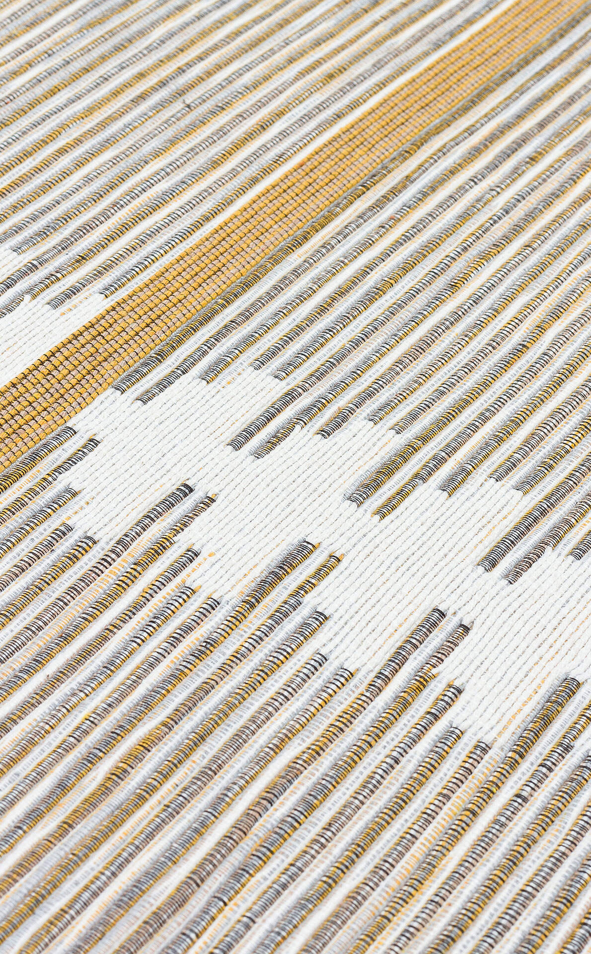 ARC 01 WHITE YELLOW - ARYA CRAFT - Hav Toz Vermez Yıkanabilir Modern Desenli Dokuma Kilim