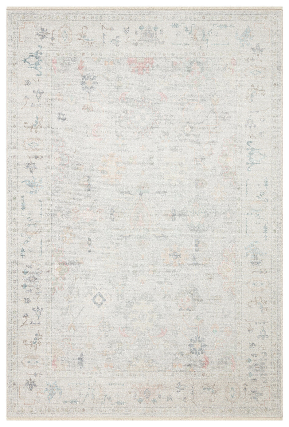 Grace GRC 02 SKY - Pastel Tonlu Vintage Desenli Klasik Hav Vermeyen Halı