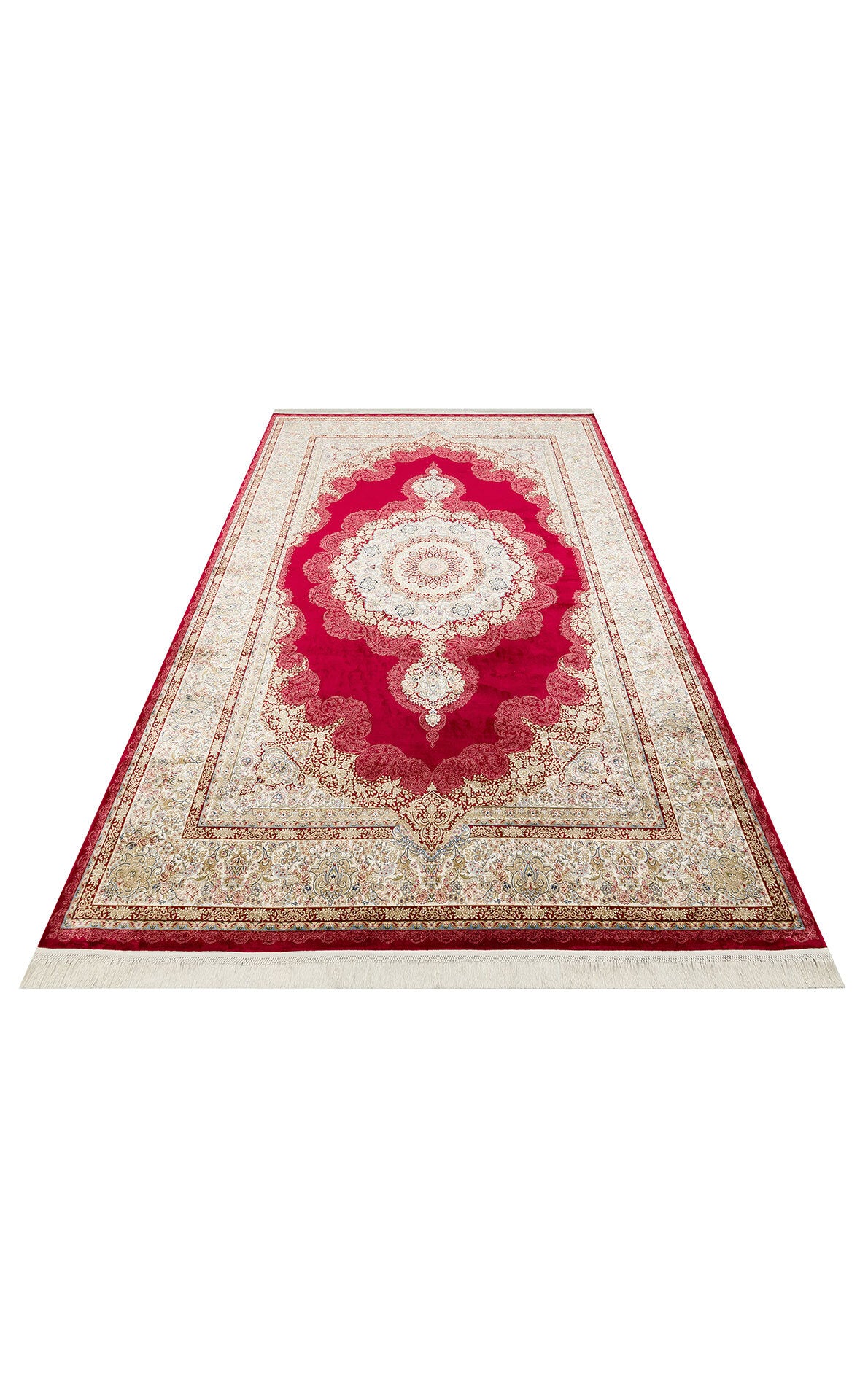 Isfahan Seccade ISF 05 Kırmızı - Viskon Klasik Desenli Seccade Sık Dokuma Seccade