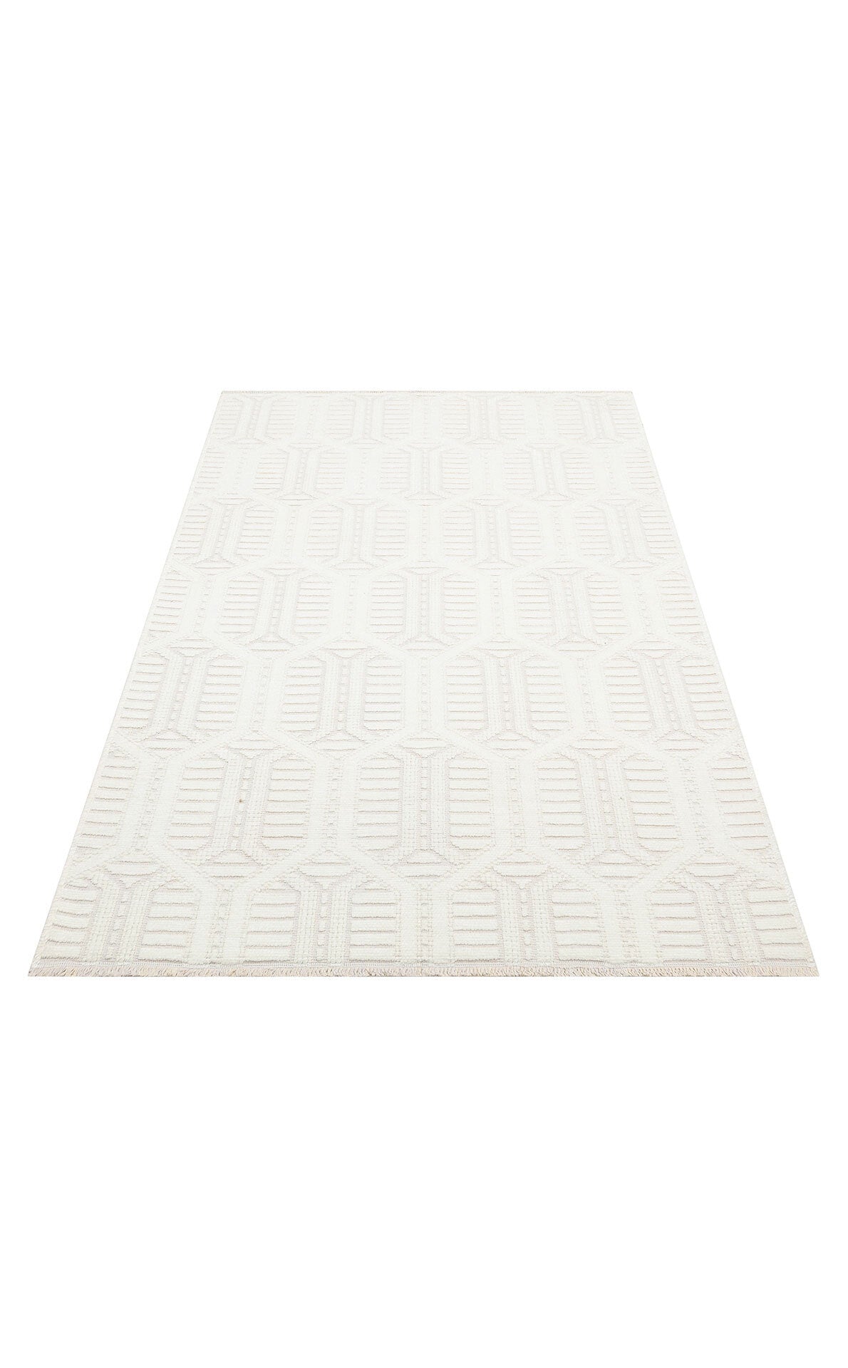 Ada 03 Krem - Yıkanabilir Kaymaz Hav Yapmaz Modern Düz Dokuma Kilim