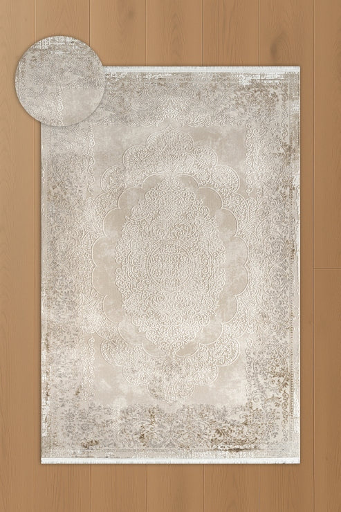 Çınar Nara CY01A Kahverengi Gri Modern Salon ve Oturma Odası Halısı