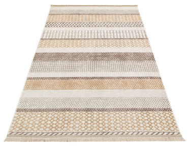 ST 14 BEIGE VIZON XW  - SATEEN - Hav Toz Vermez Yıkanabilir Kaymaz İnce Dokuma Modern Halı 