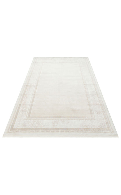 ST 104 BEIGE  - SATEEN - Yıkanabilir Kaymaz Tabanlı Hav Vermez Sık Dokuma Modern Halı