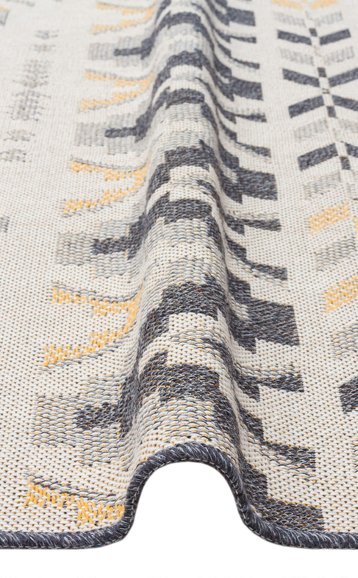 PNM 05 GREY YELLOW  - PANAMA - Natural Yıkanabilir Kaymaz Tabanlı Tok Dokuma Kilim