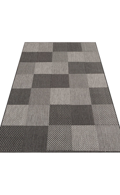 Mono MNO 01 Koyu Gri - Yıkanabilir Kaymaz Kilim Halı