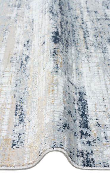 MDN 05 CREAM BLUE  - MODENA - Şık ve Modern Sıkı Dokuma Hav Toz Vermez Makine Halısı