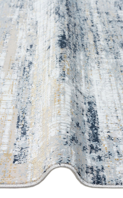MDN 05 CREAM BLUE  - MODENA - Şık ve Modern Sıkı Dokuma Hav Toz Vermez Makine Halısı