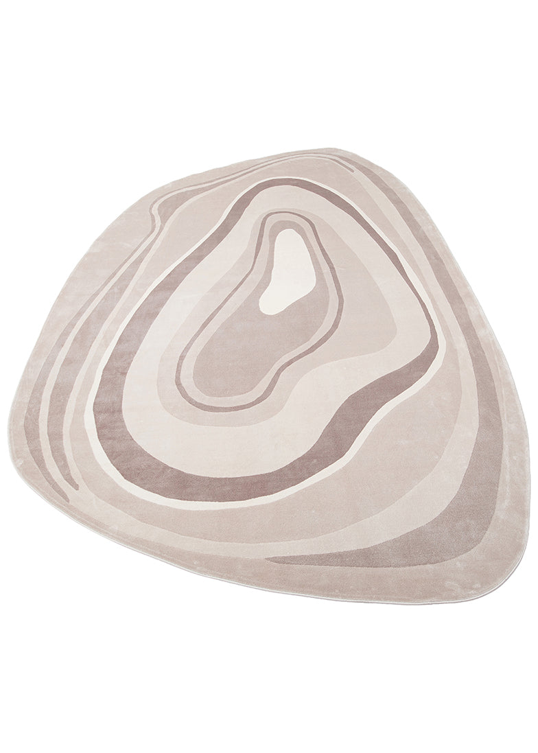 Utopia UTP 05 Krem Gri Amorf Tasarımlı Modern Viskon Halı Oval Kesim Yıkanabilir Salon Halısı