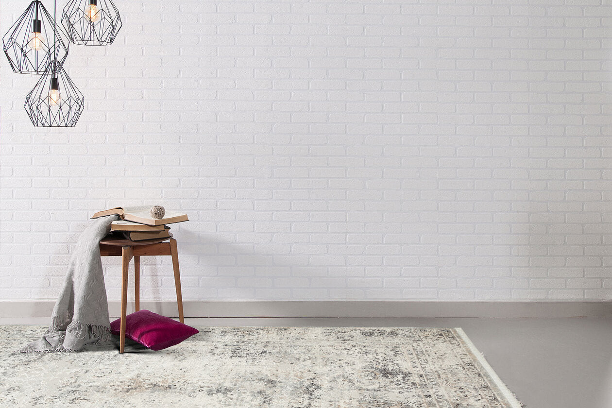 LGS 03 CREAM SILVER  - LAGOS - Hav Toz Vermez Eskitme Desenli Modern Makine Halısı