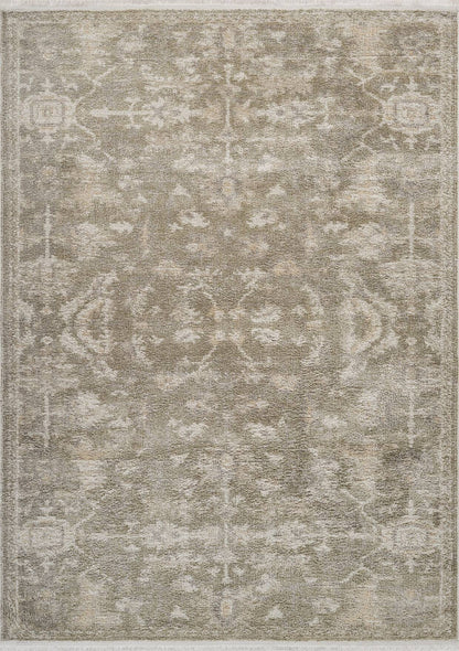 Lorenda LO 8441 Bej - Vintage Eskitme Yumuşak Dokulu, Antibakteriyel, Kaymaz Saçaklı Halı