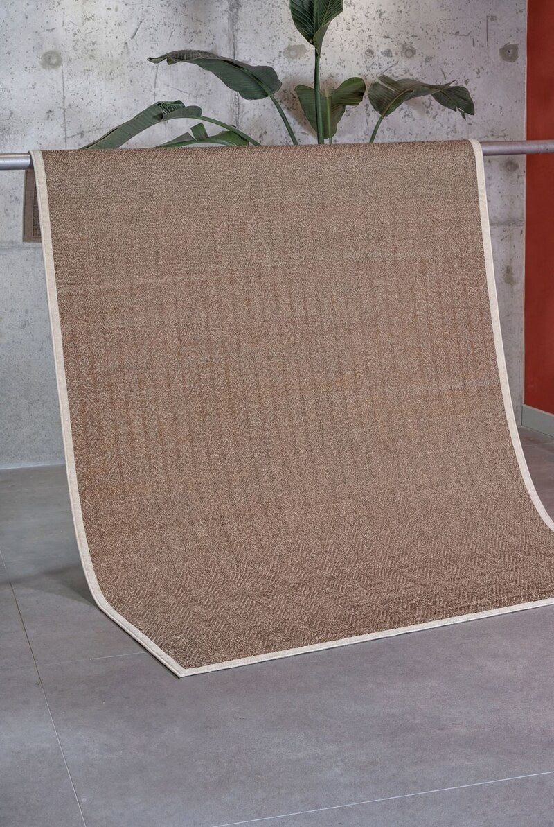 Vicenza 2824 Jüt Kaymaz Tabanlı Yıkanabilir Dekoratif Şık Sisal Halı