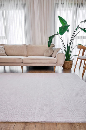 Azur 6521 Bej - Modern Akrilik Halı | Salon Oturma Halısı