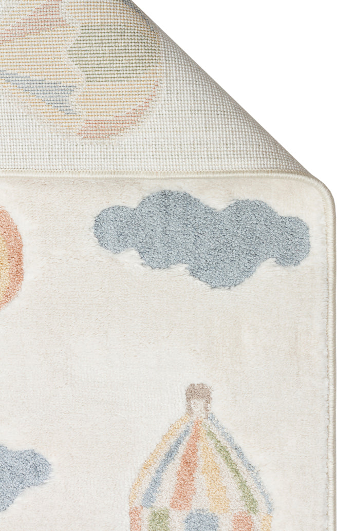 Bambino 05 Krem Multy Pastel Renkli Hav ve Toz Vermeyen Çocuk Halısı