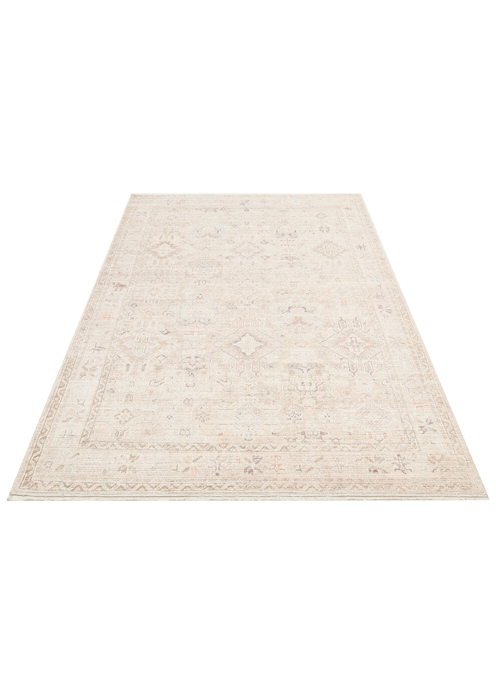 Grace GRC 03 Bej - Pastel Tonlu Vintage Desenli Klasik Hav Vermeyen Halı