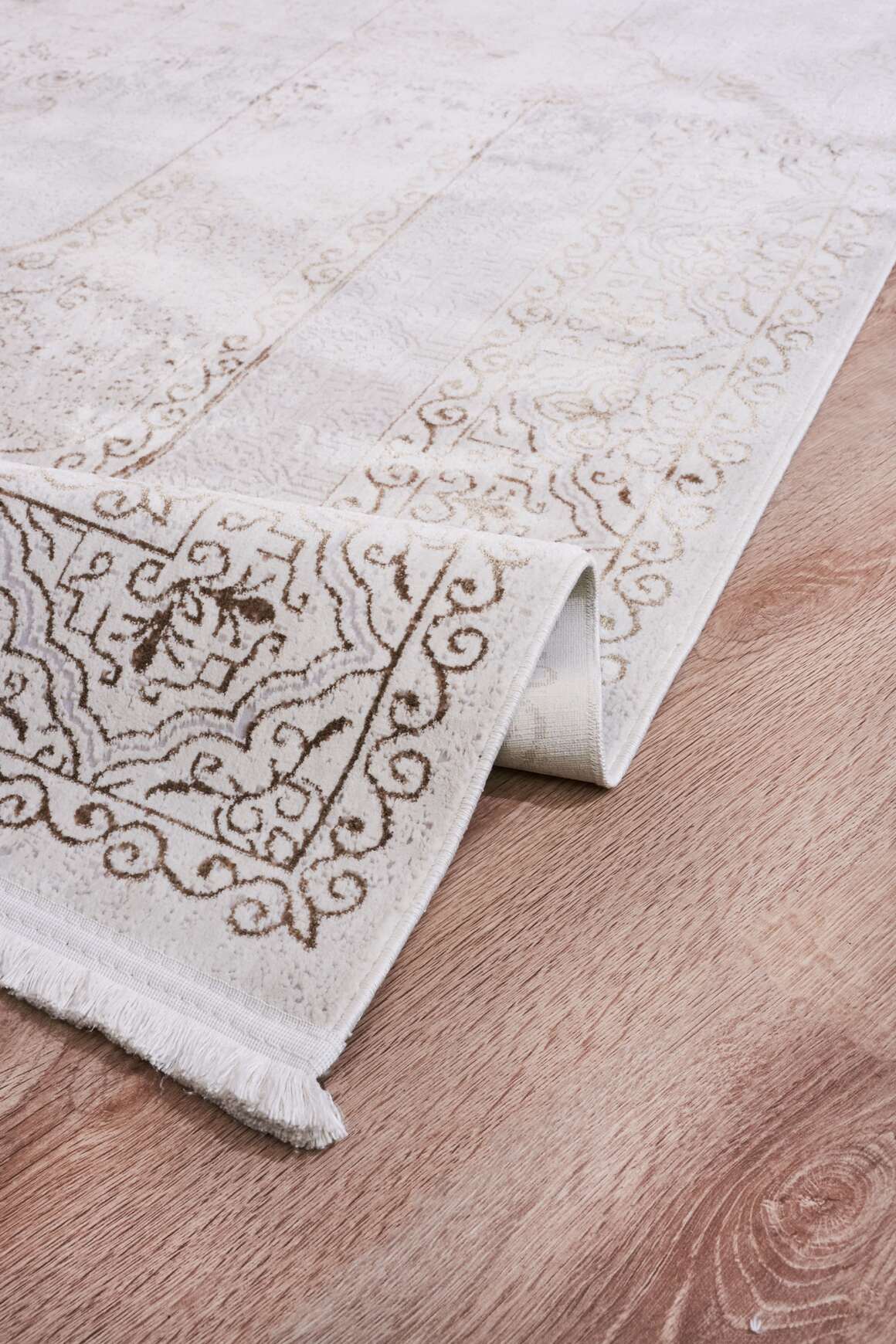 Riena 1122 Latte - Akrilik Polyester Halı | Kaymaz Tabanlı Dekoratif Halı