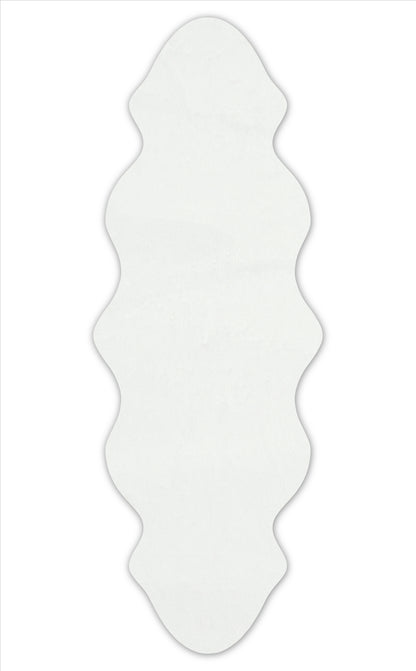 PF SINGLE CREAM  - PUFFY - Yumuşak Tuşeli Yıkanabilir Kaymaz Tabanlı Suni Kürk