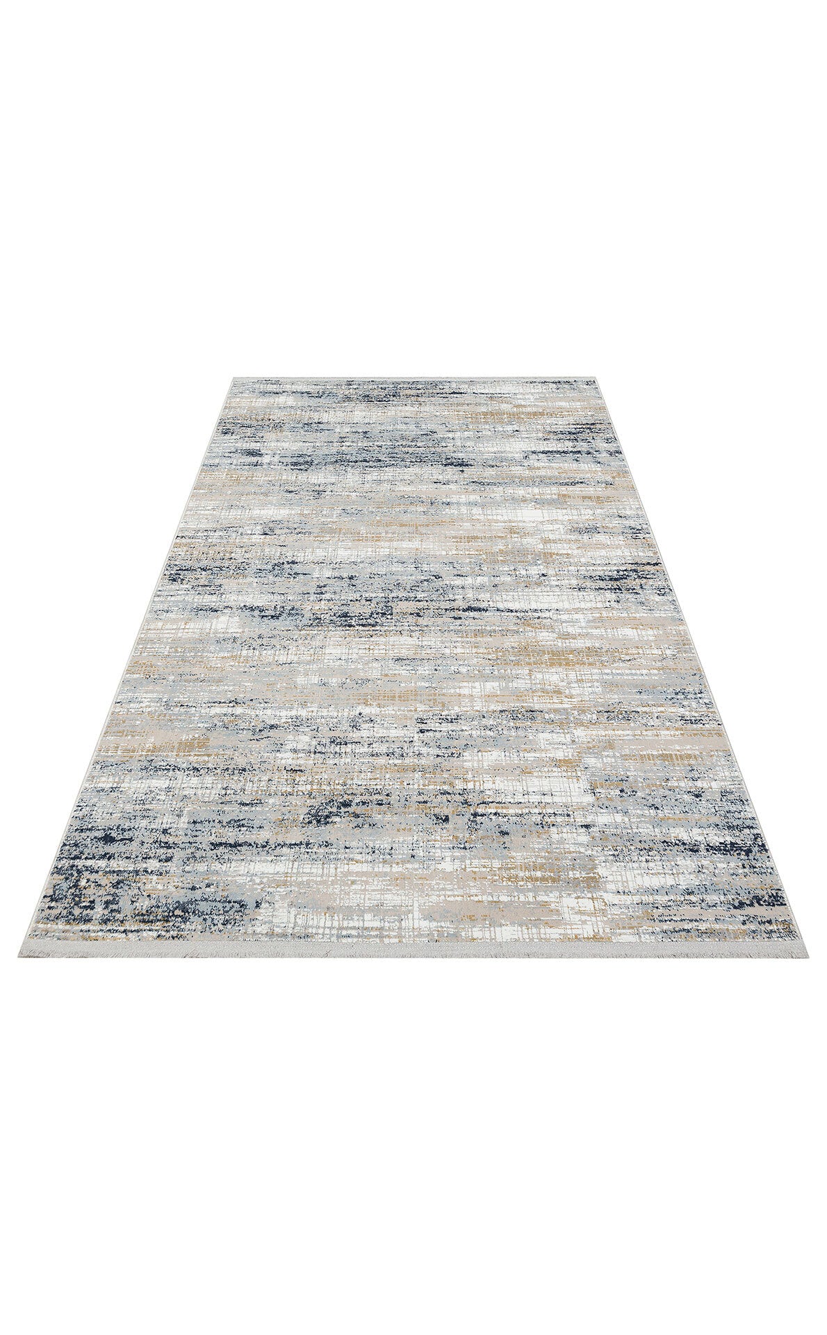 MDN 05 CREAM BLUE  - MODENA - Şık ve Modern Sıkı Dokuma Hav Toz Vermez Makine Halısı