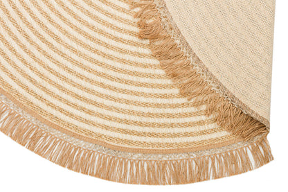 BRK 07 IVORY  - BROOKLYN - Hasır Görünümlü Kaymaz Renkli Dokuma Modern Kilim