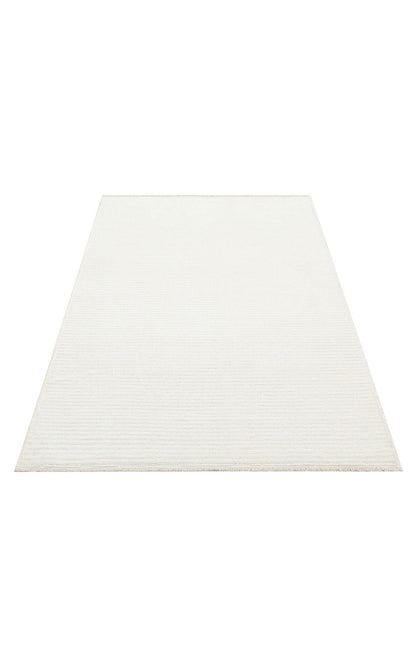 Ada Plain Krem - Yıkanabilir Kaymaz Hav Yapmaz Modern Düz Dokuma Kilim
